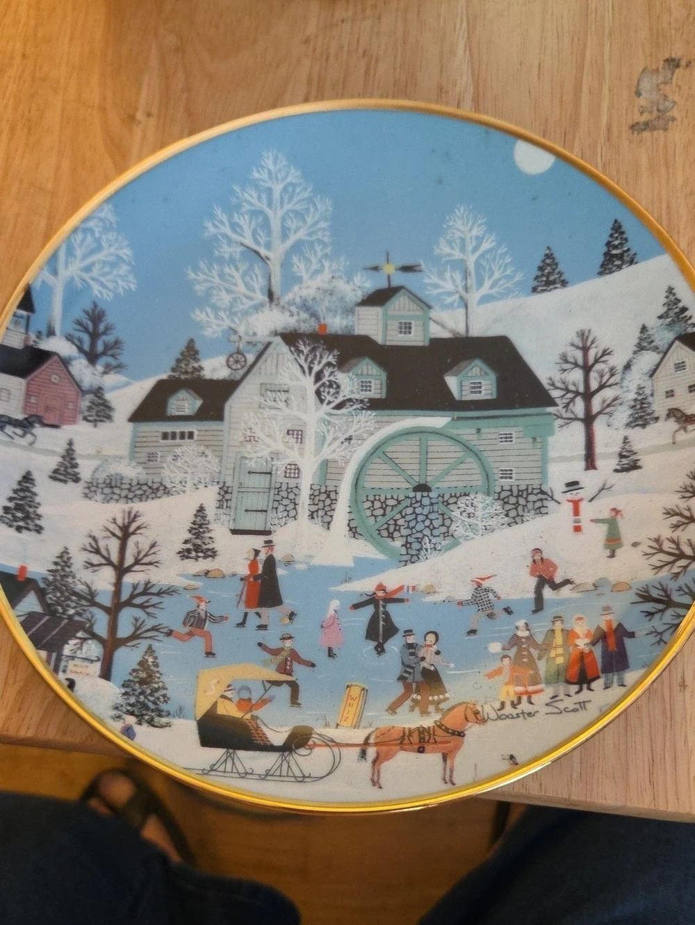 Wooster Scott Moonlight Gathering Limited Edition Plate in Blue & White